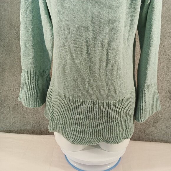 NWT $49 Style&Co Cozy Fall Sweater Size Petite Larger Fall Mint Flared Cuff - Picture 9 of 12